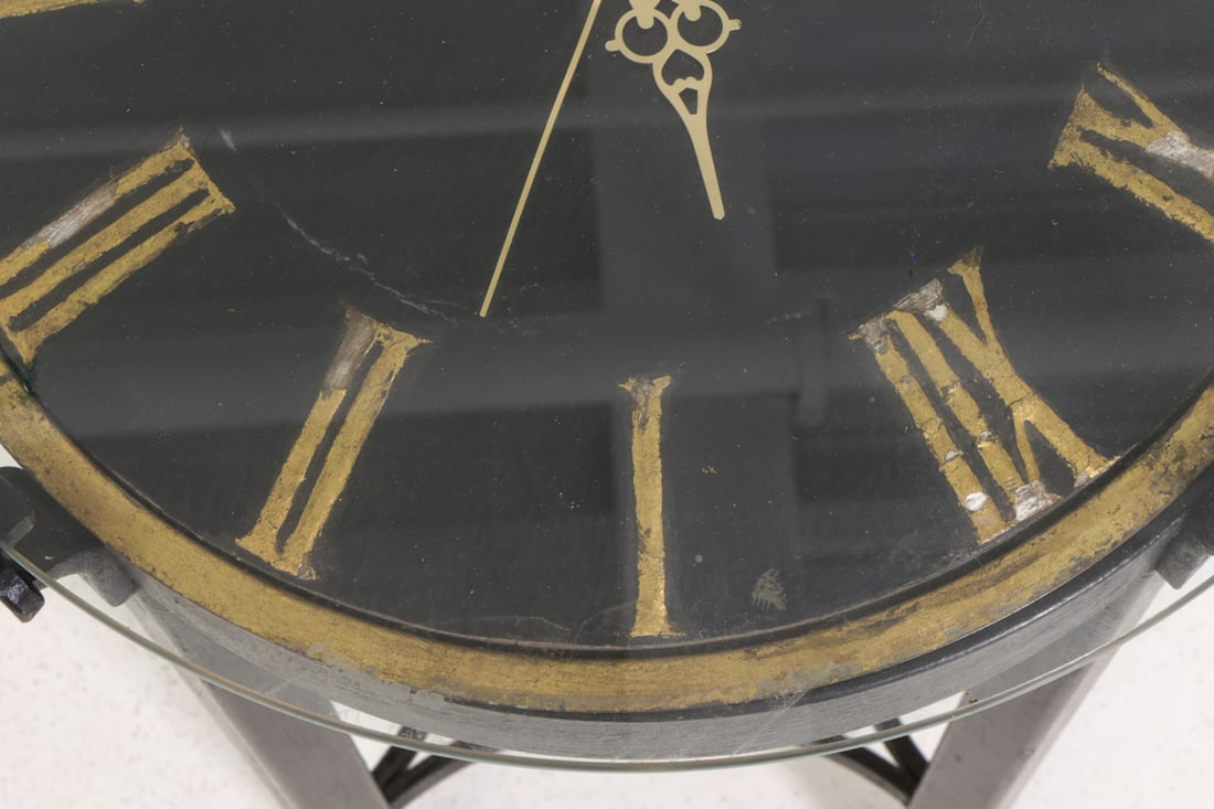 ANTIQUE CLOCK FACE SIDE TABLE - 8