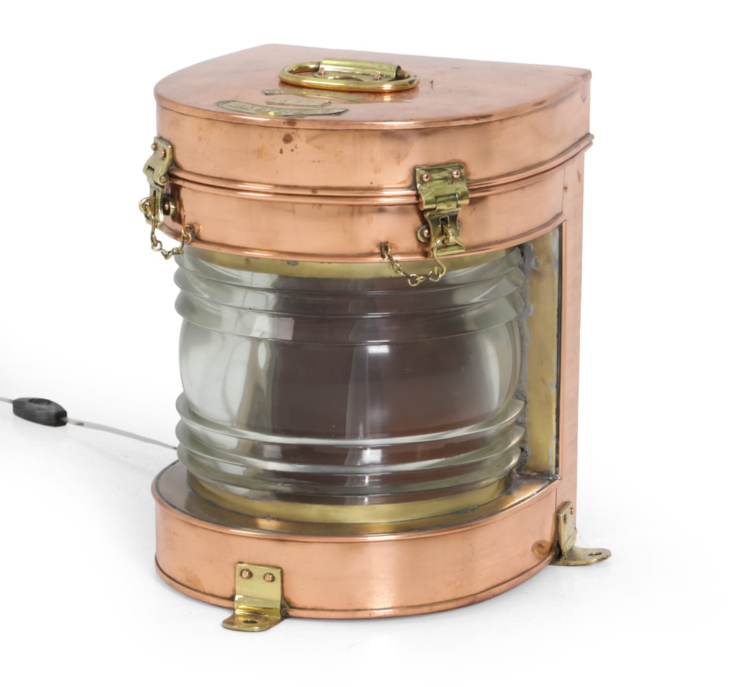 POLISHED COPPER MASTHEAD "MARITIME" SHIP LANTERN (1 of 16)