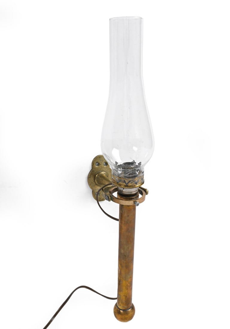 ANTIQUE GERMAN BRASS SHIPS GIMBAL CANDLE SCONCE (1 of 16)