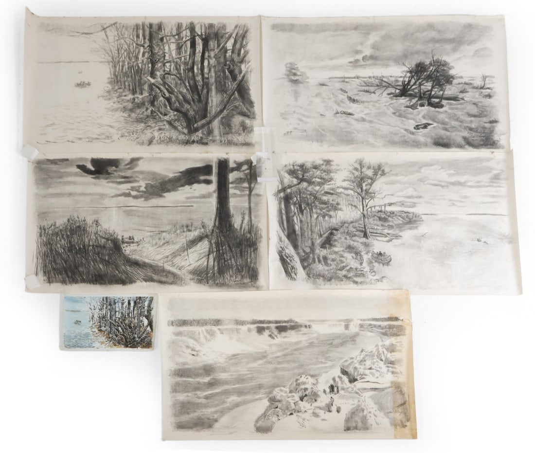 ALTON TOBEY (1914-2005) LANDSCAPE PENCIL SKETCHES (1 of 14)