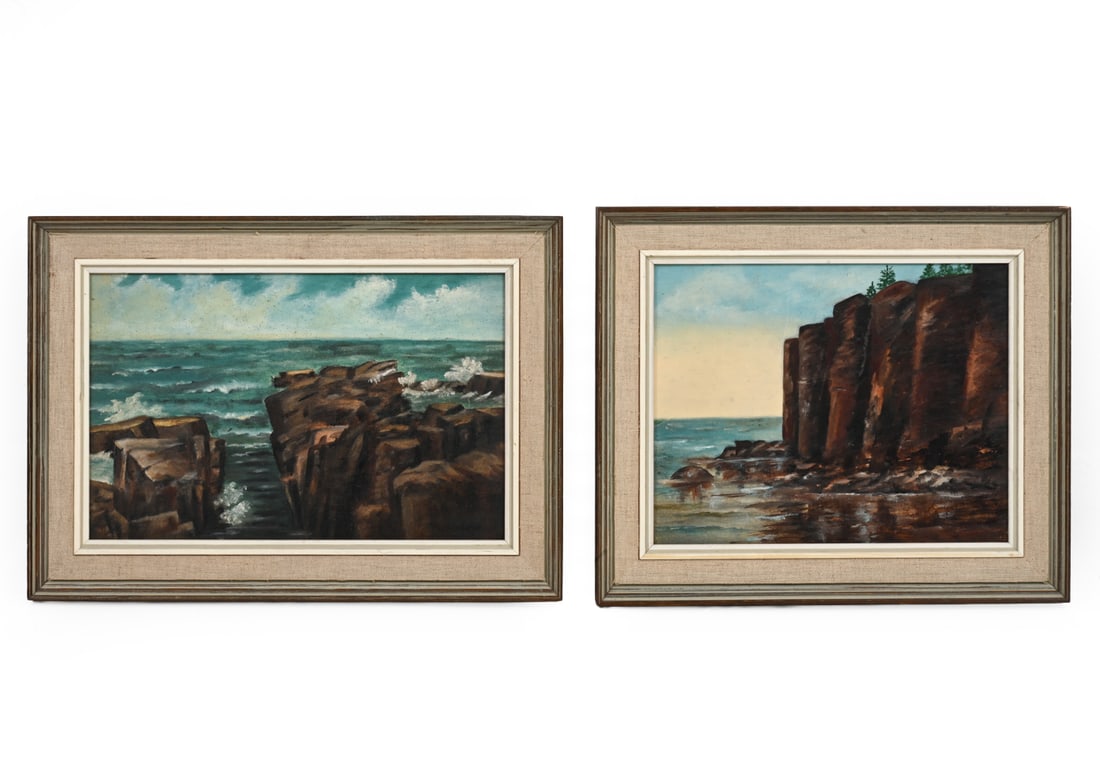 (2) SHORELINE OIL ON BOARD PAINTING (1 of 8)