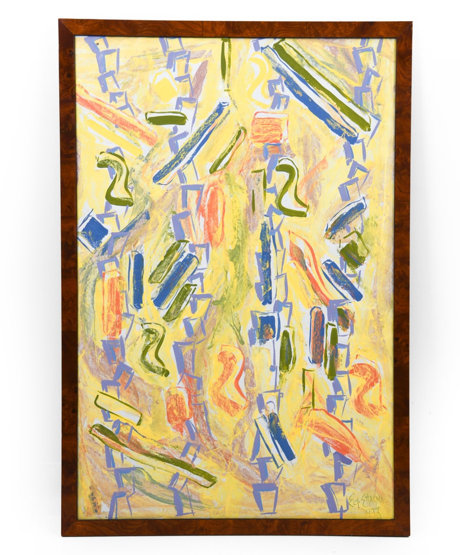 DANISH ABSTRACT ACRYLIC PAINTING 1993 (1 of 6)