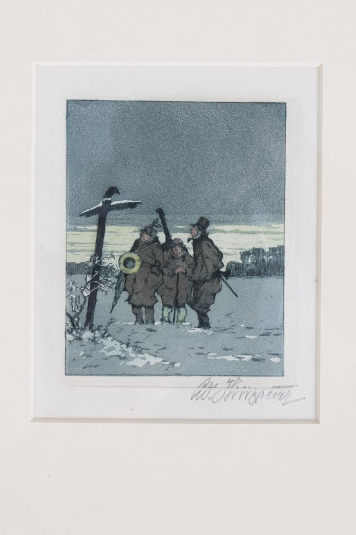 (2) WINTERTIME LITHOGRAPHS - 2
