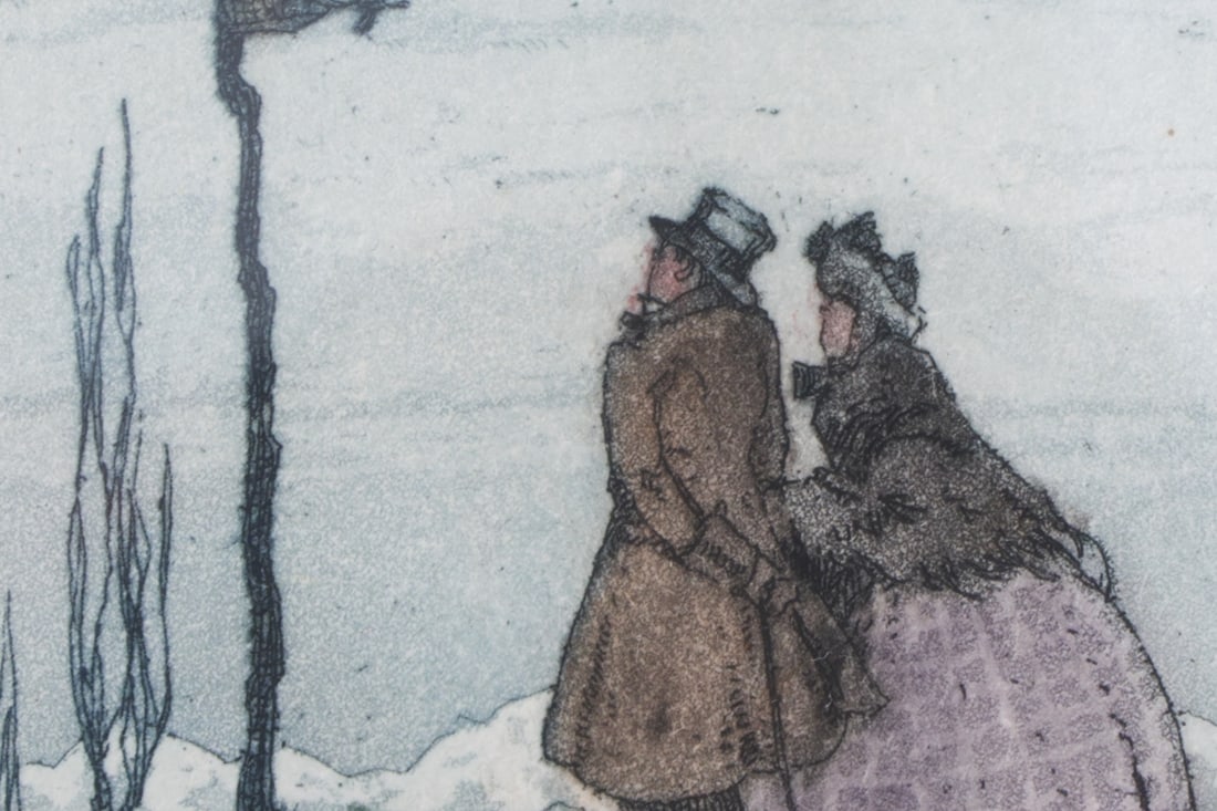 (2) WINTERTIME LITHOGRAPHS - 8
