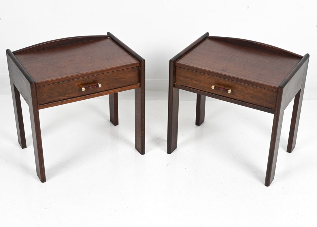 PAIR TEAK NIGHTSTANDS - 2