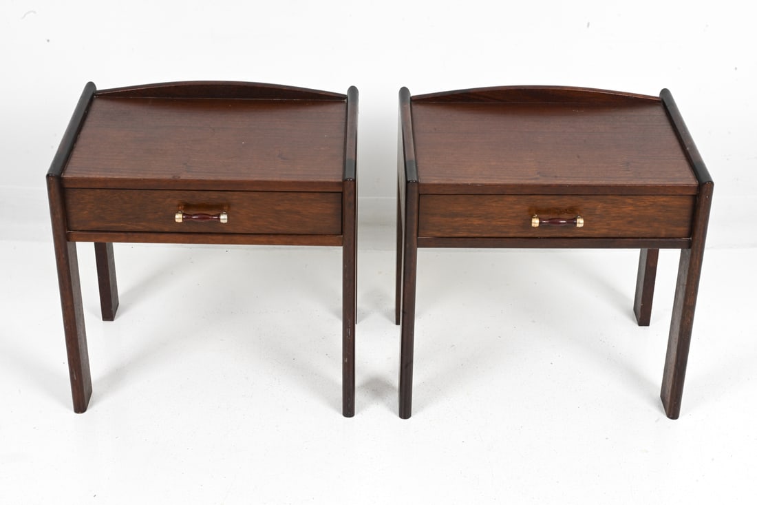 PAIR TEAK NIGHTSTANDS - 5