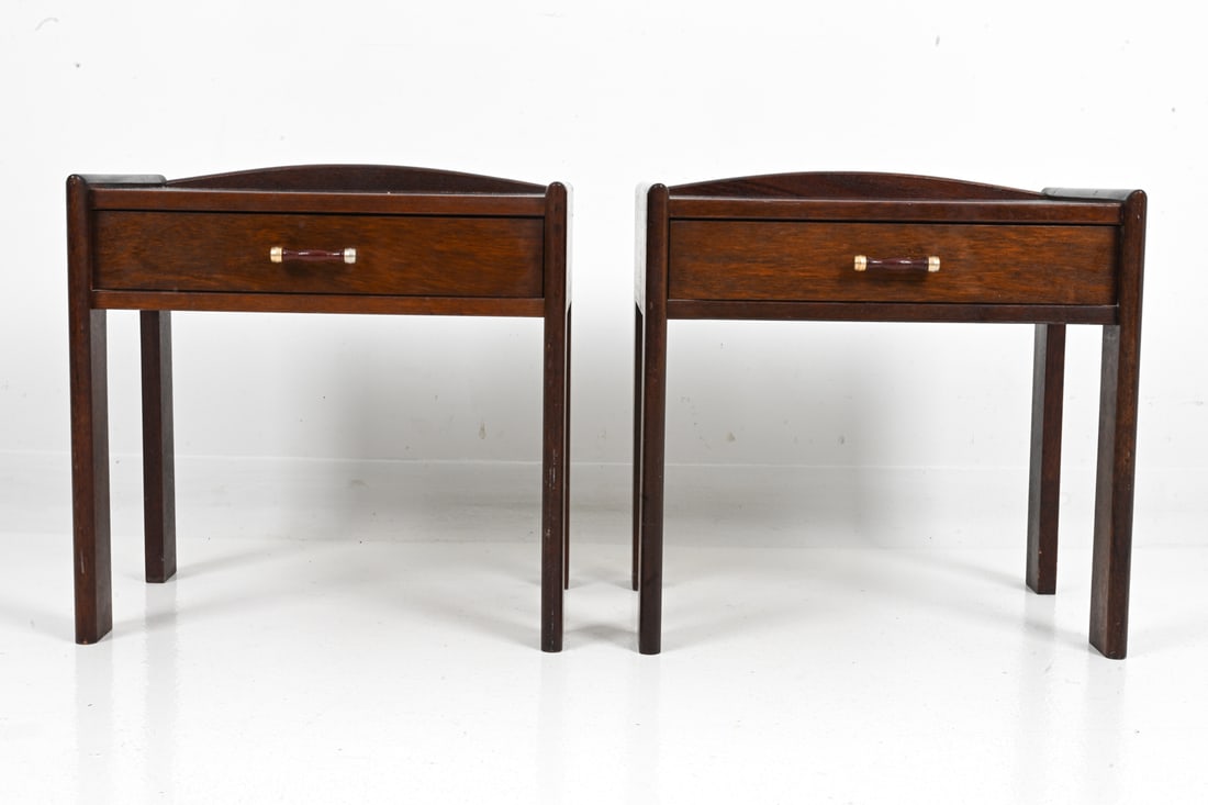 PAIR TEAK NIGHTSTANDS - 6