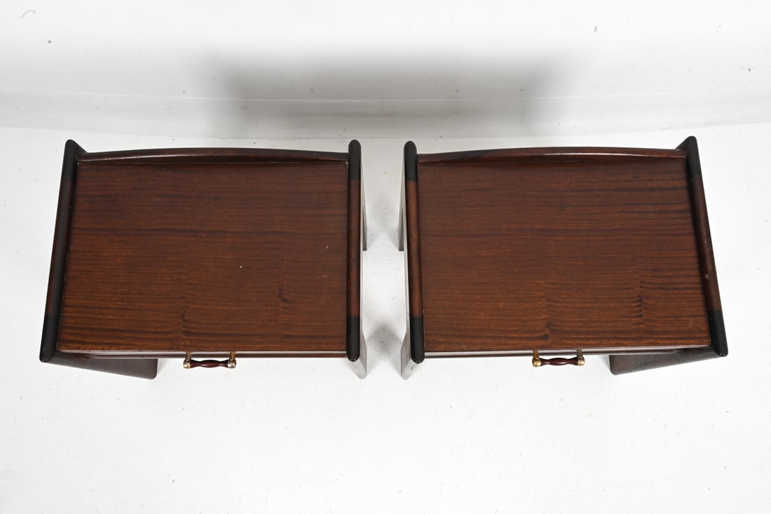 PAIR TEAK NIGHTSTANDS - 7