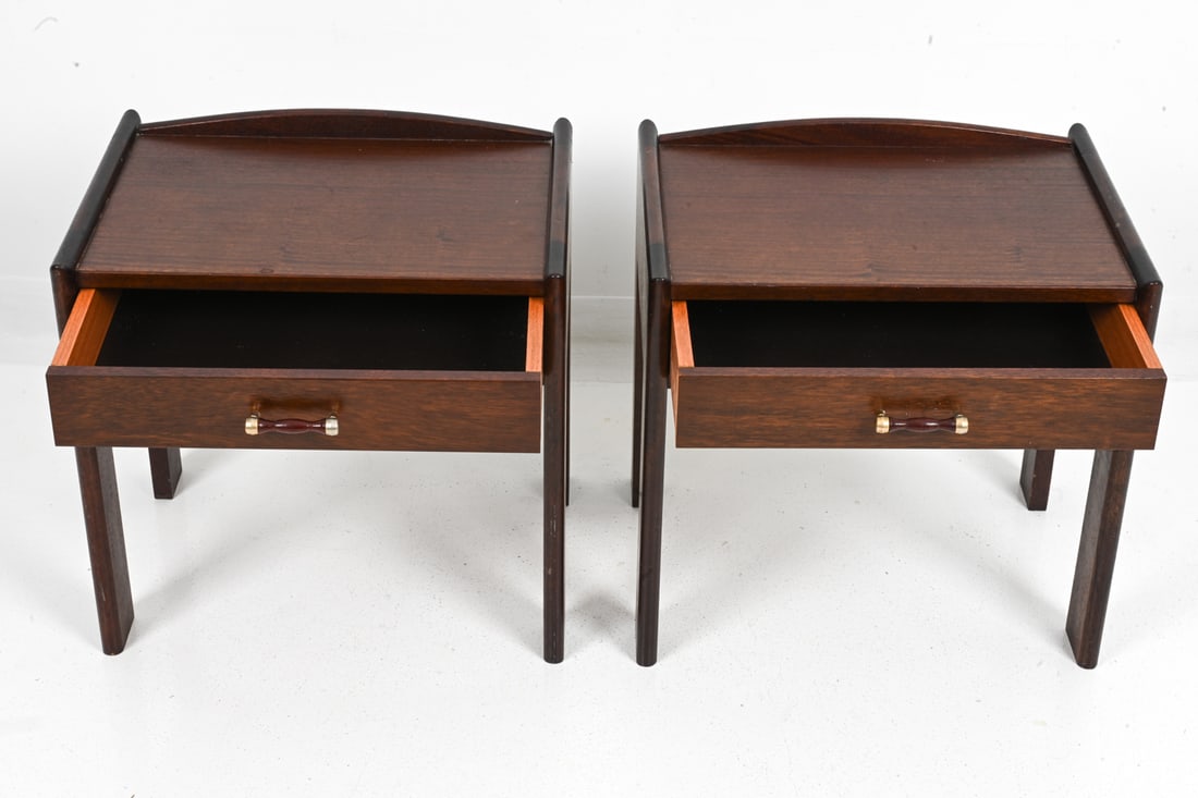 PAIR TEAK NIGHTSTANDS - 9