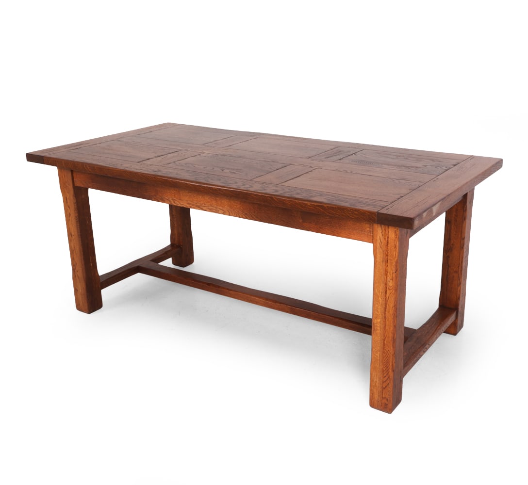REFECTORY STYLE DANISH OAK EXTENDING DINING TABLE (1 of 19)