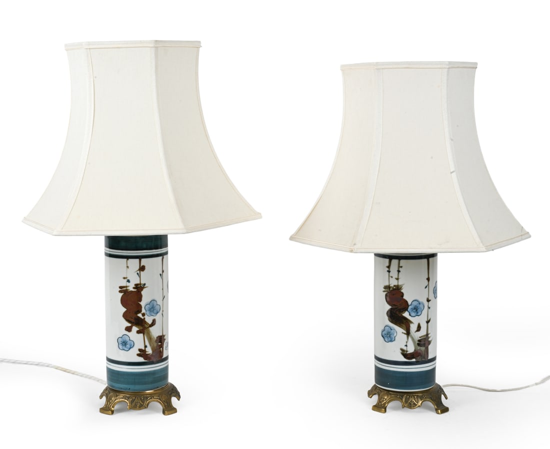(2) JAPANESE STYLE PORCELAIN TABLE LAMPS (1 of 1)