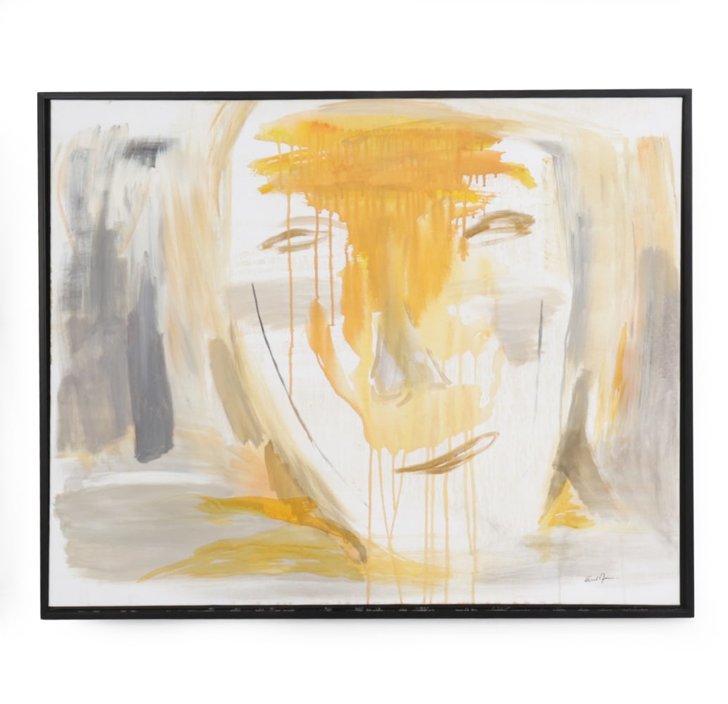 ERIK JENSEN (DANISH) ABSTRACT A/C PAINTING: Signed lower right. Acrylic paint on canvas. Dimensions: (Frame) H 33" x W 40.75" (Canvas) H 31.5"x W 39.25" Condition: Wear consistent with age. Scuffs to frame. K128