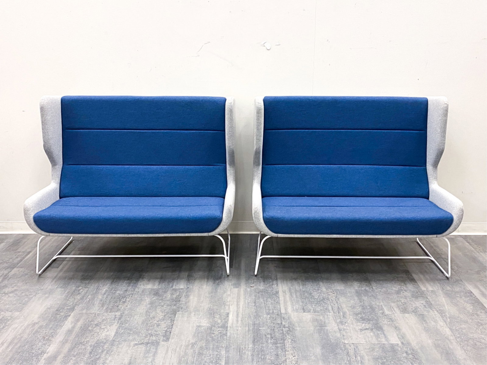 PAIR NAUGHTONE HERMAN MILLER HUSH HIGH BACK SOFAS - 3