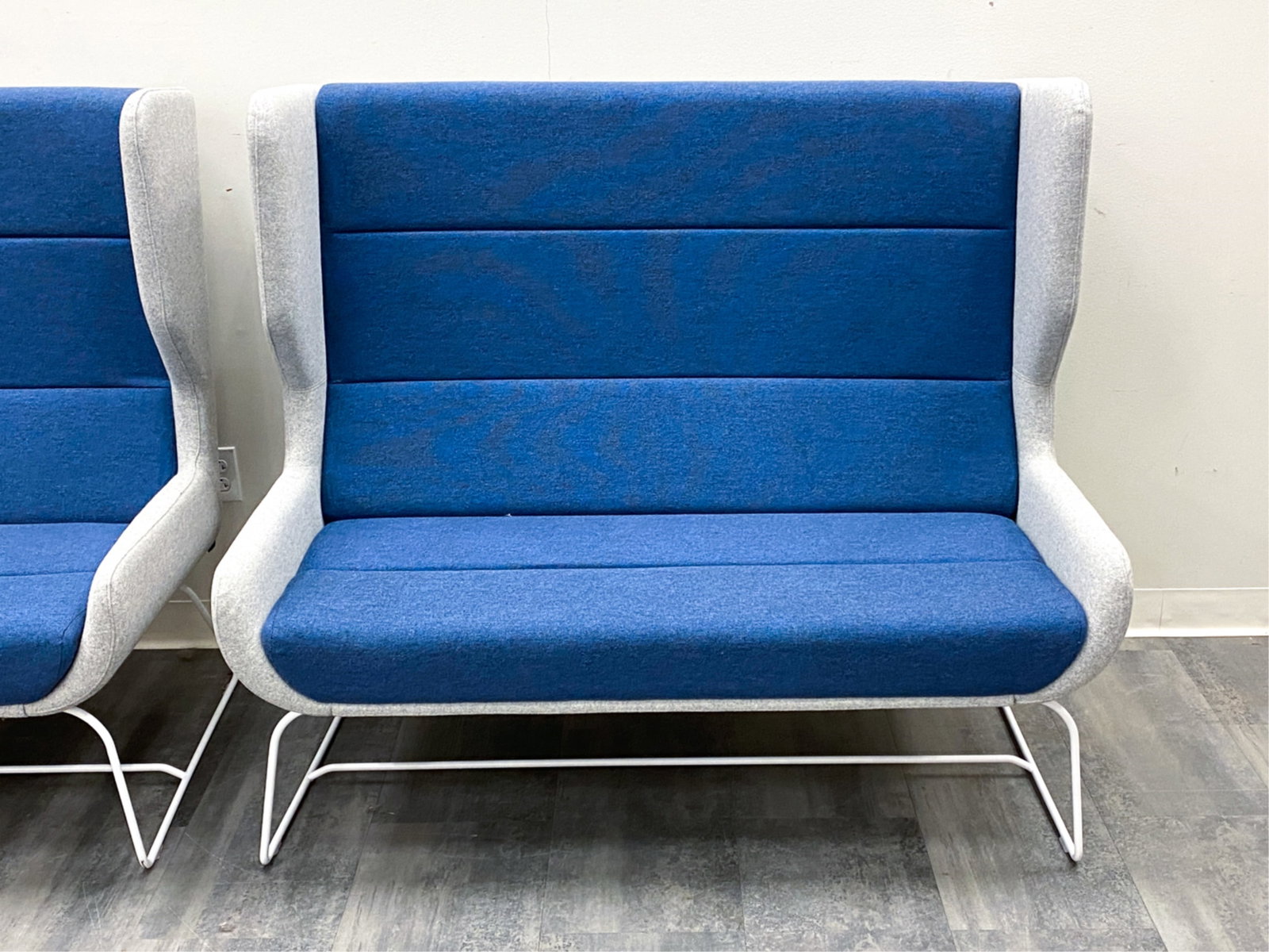 PAIR NAUGHTONE HERMAN MILLER HUSH HIGH BACK SOFAS - 5
