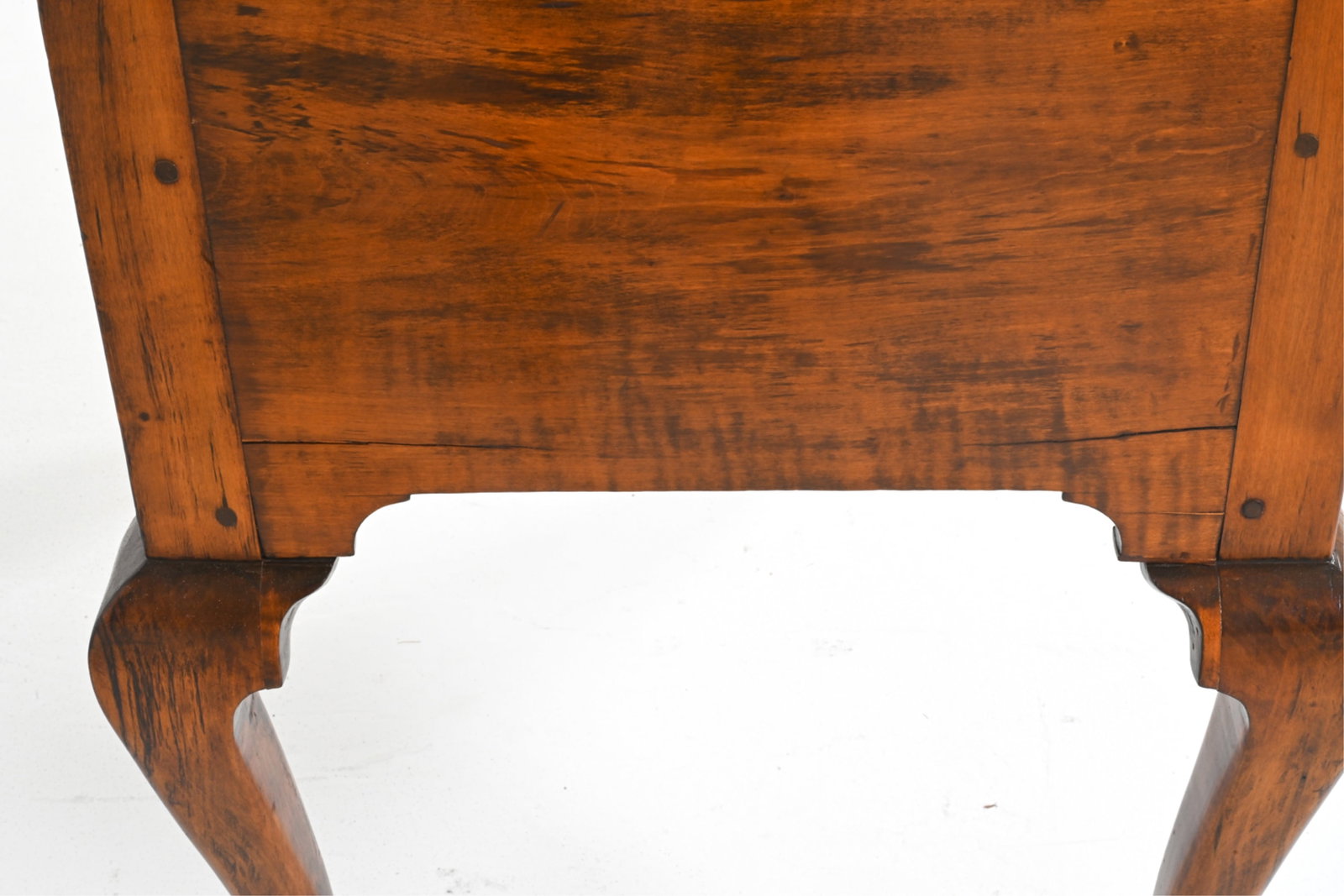 18TH C. QUEEN ANNE TIGER MAPLE LOW BOY - 11