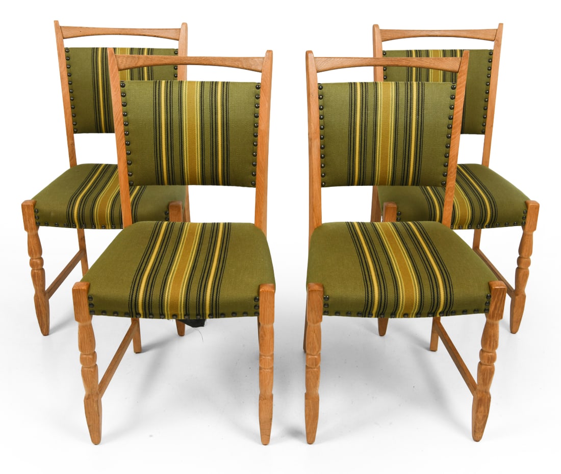 (4) LINDEBJERG DANISH OAK DINING CHAIRS C. 1970S (1 of 13)