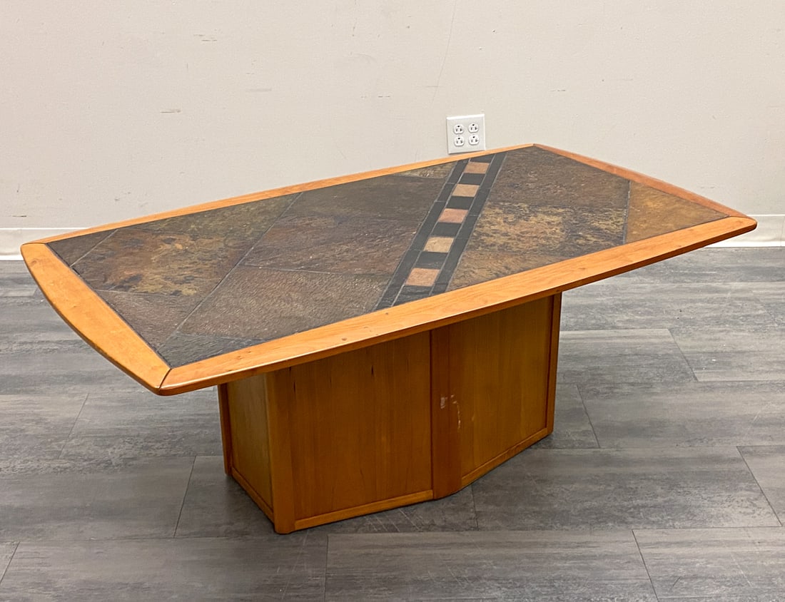 BRUTALIST DANISH STONE TOP COFFEE TABLE (1 of 9)