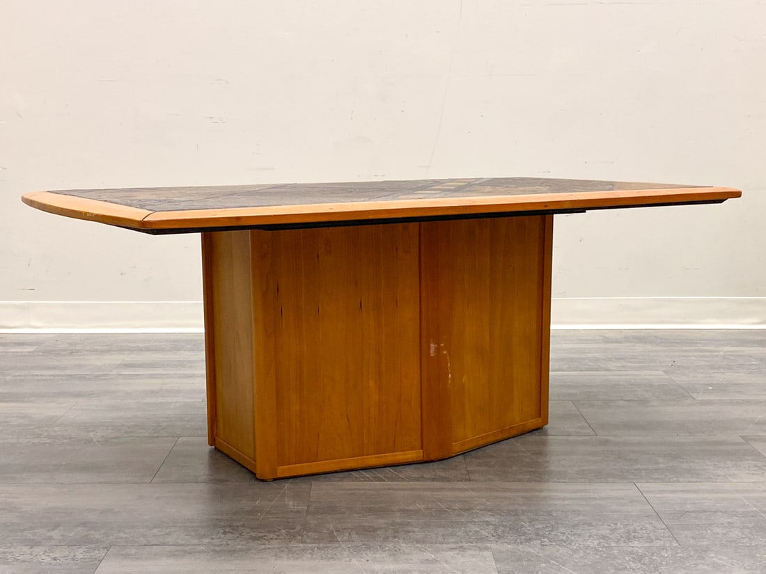 BRUTALIST DANISH STONE TOP COFFEE TABLE - 2