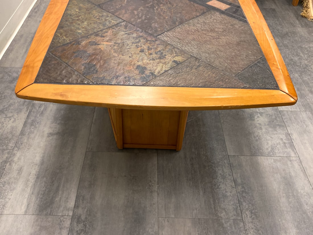BRUTALIST DANISH STONE TOP COFFEE TABLE - 5