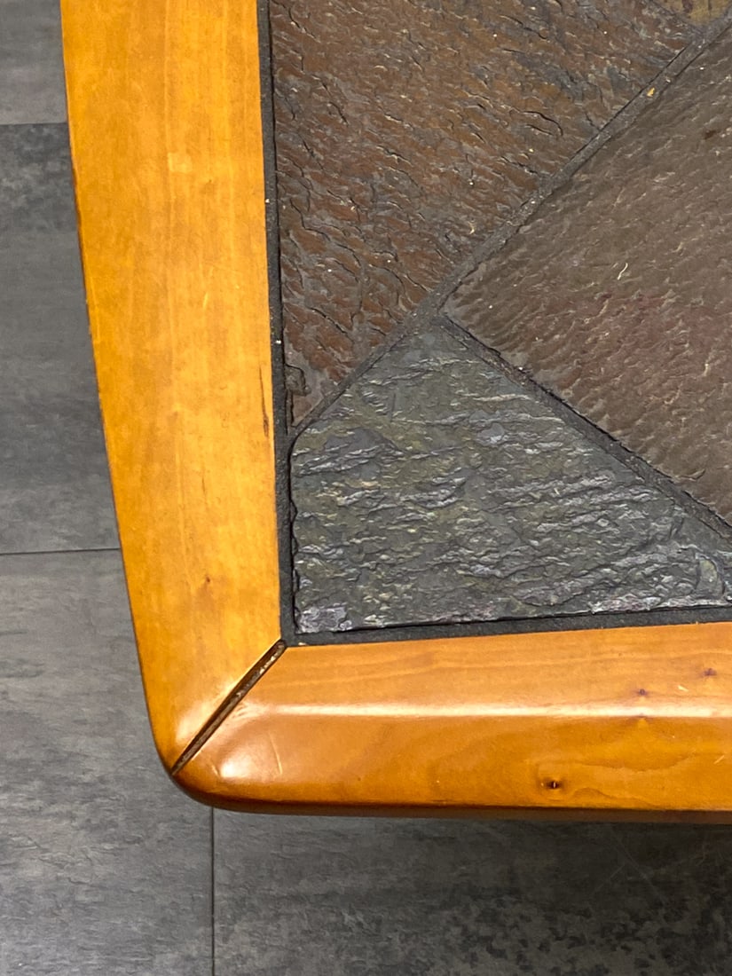 BRUTALIST DANISH STONE TOP COFFEE TABLE - 6