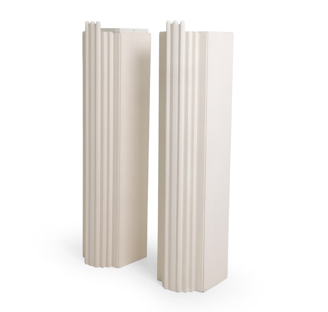 PAIR OF WHITE ARCHITECTURAL PEDESTALS (1 of 11)