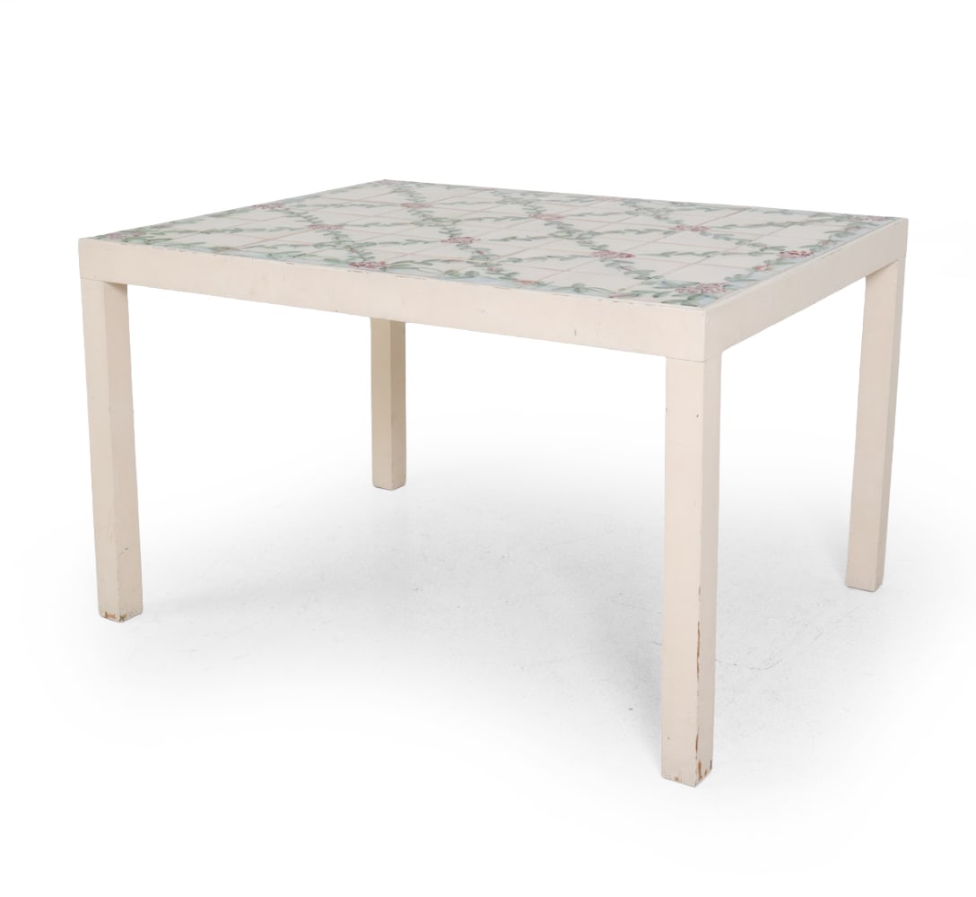 FRENCH STYLE CERAMIC TILE TOP DINING TABLE - 2