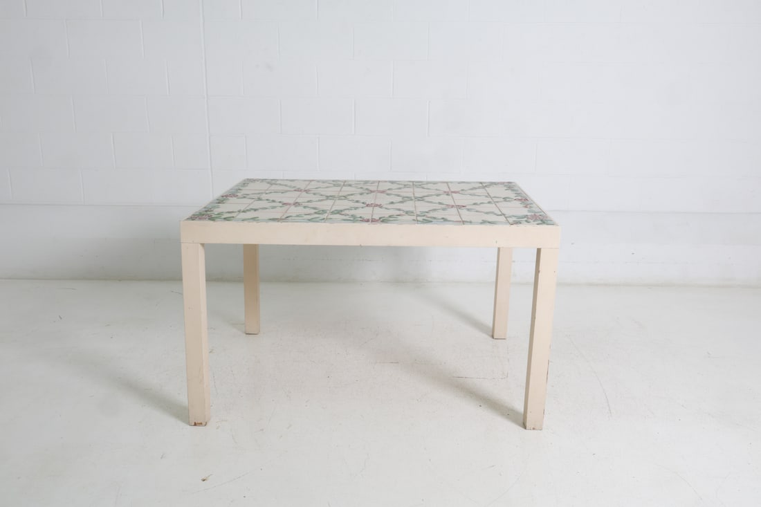 FRENCH STYLE CERAMIC TILE TOP DINING TABLE - 3