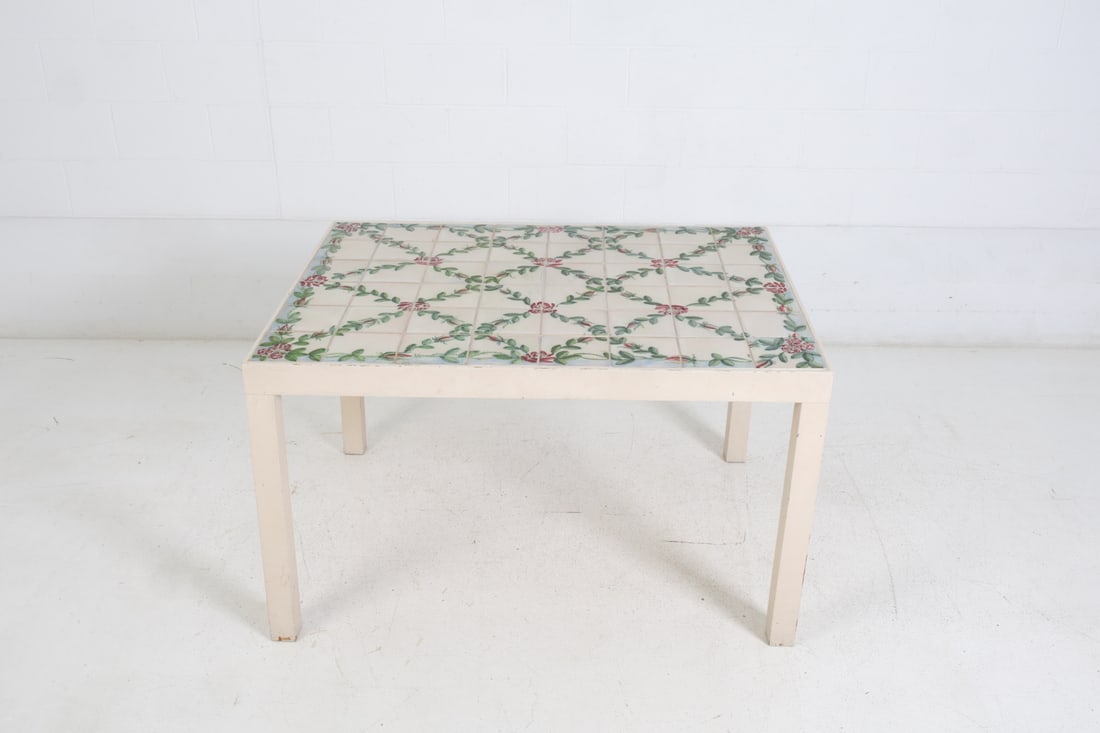 FRENCH STYLE CERAMIC TILE TOP DINING TABLE - 4