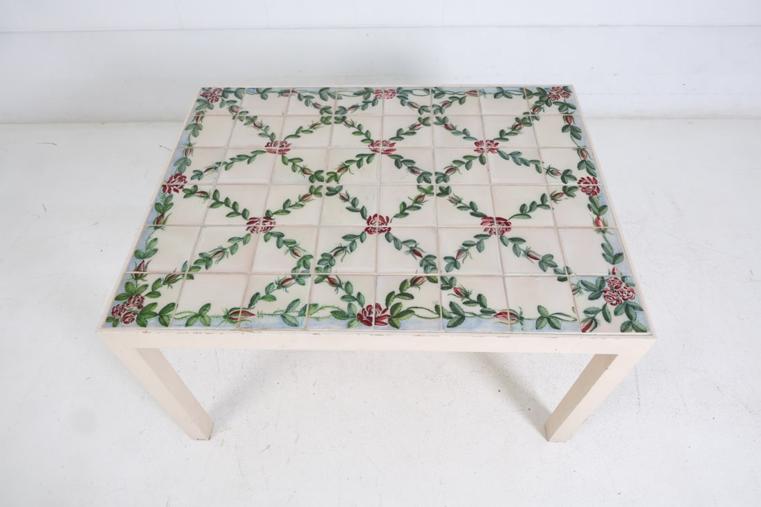 FRENCH STYLE CERAMIC TILE TOP DINING TABLE - 5