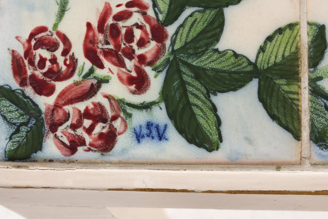 FRENCH STYLE CERAMIC TILE TOP DINING TABLE - 9