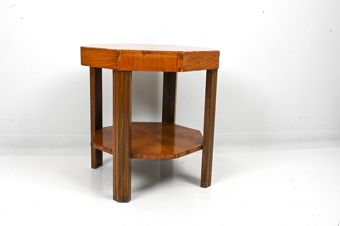 FRENCH ART DECO OCTAGONAL SIDE TABLE - 2
