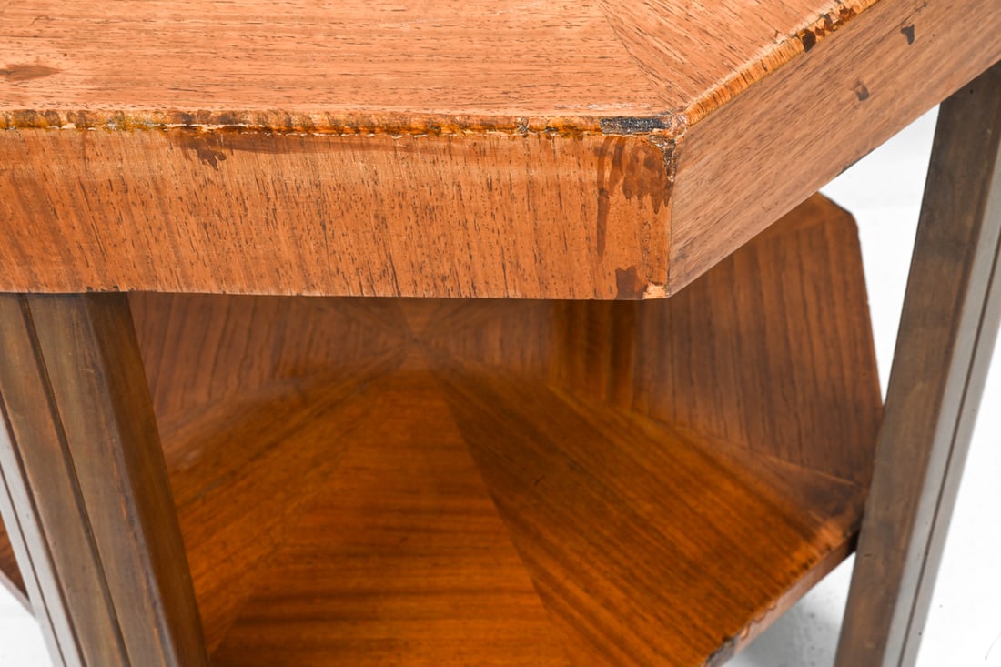 FRENCH ART DECO OCTAGONAL SIDE TABLE - 3