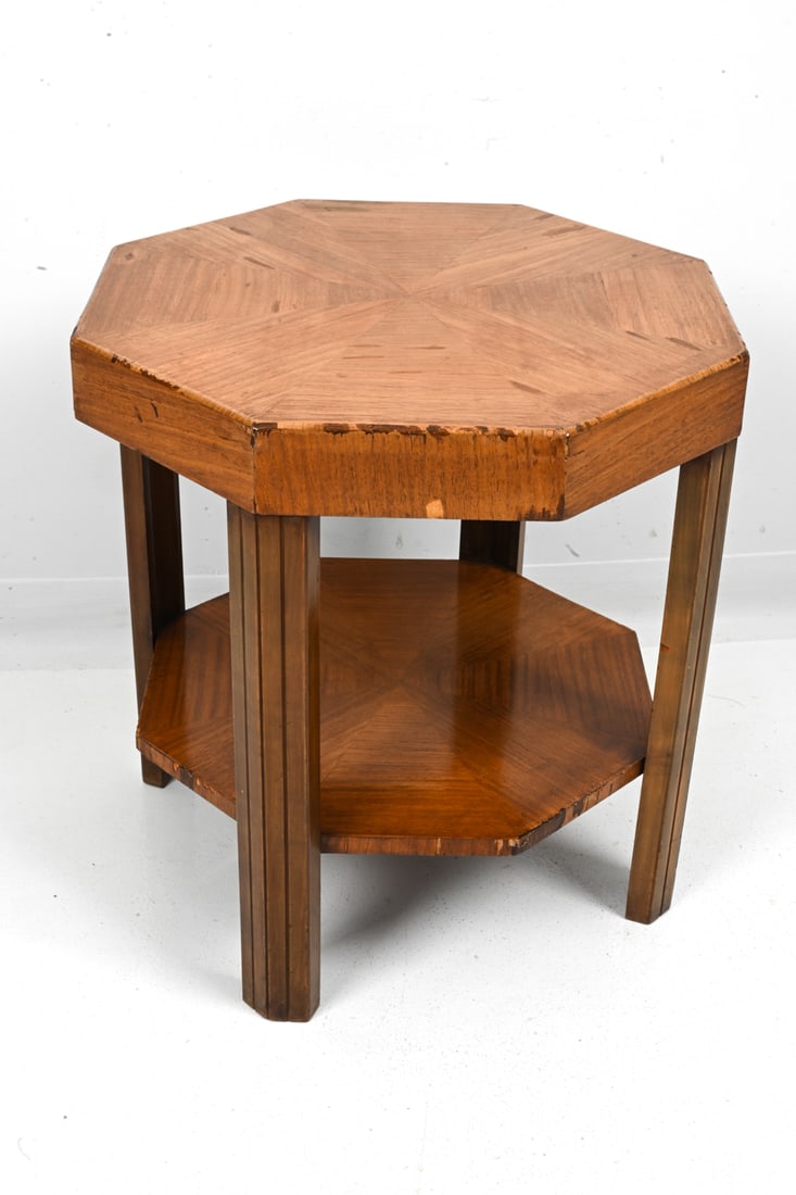 FRENCH ART DECO OCTAGONAL SIDE TABLE - 6