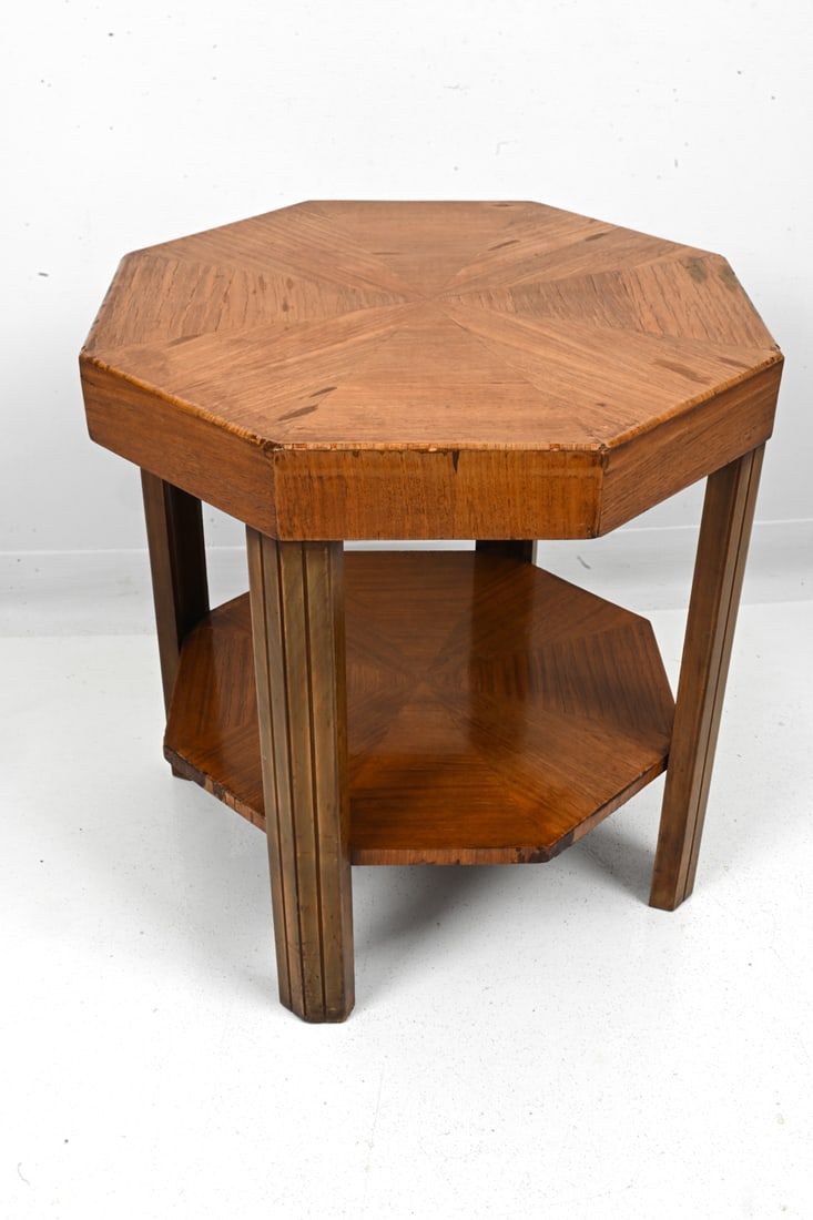 FRENCH ART DECO OCTAGONAL SIDE TABLE - 7