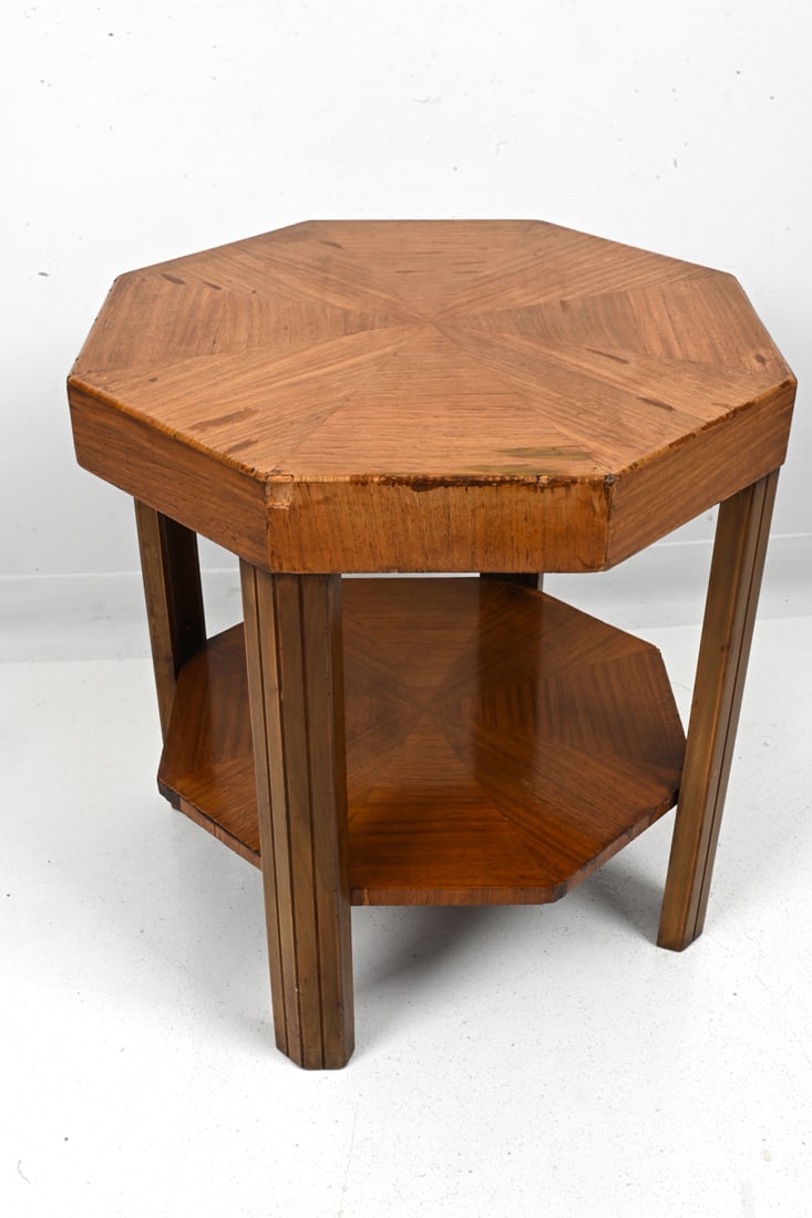 FRENCH ART DECO OCTAGONAL SIDE TABLE - 8
