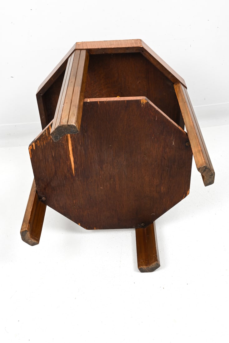FRENCH ART DECO OCTAGONAL SIDE TABLE - 9