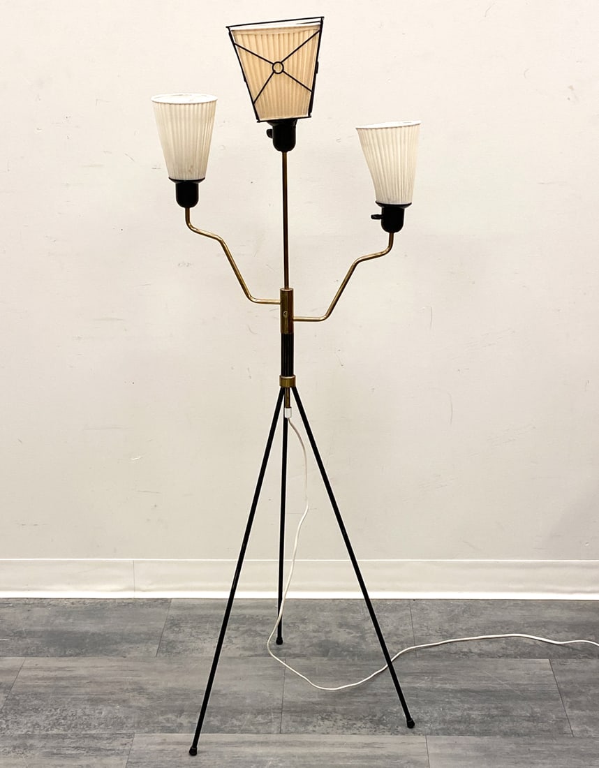SWEDISH THREE-LIGHT FLOOR LAMP C. 1950S (1 of 14)