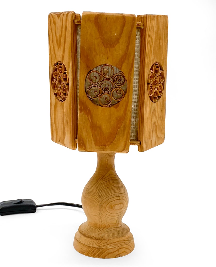 SWEDISH PINE TABLE LAMP C. 1970S (1 of 11)