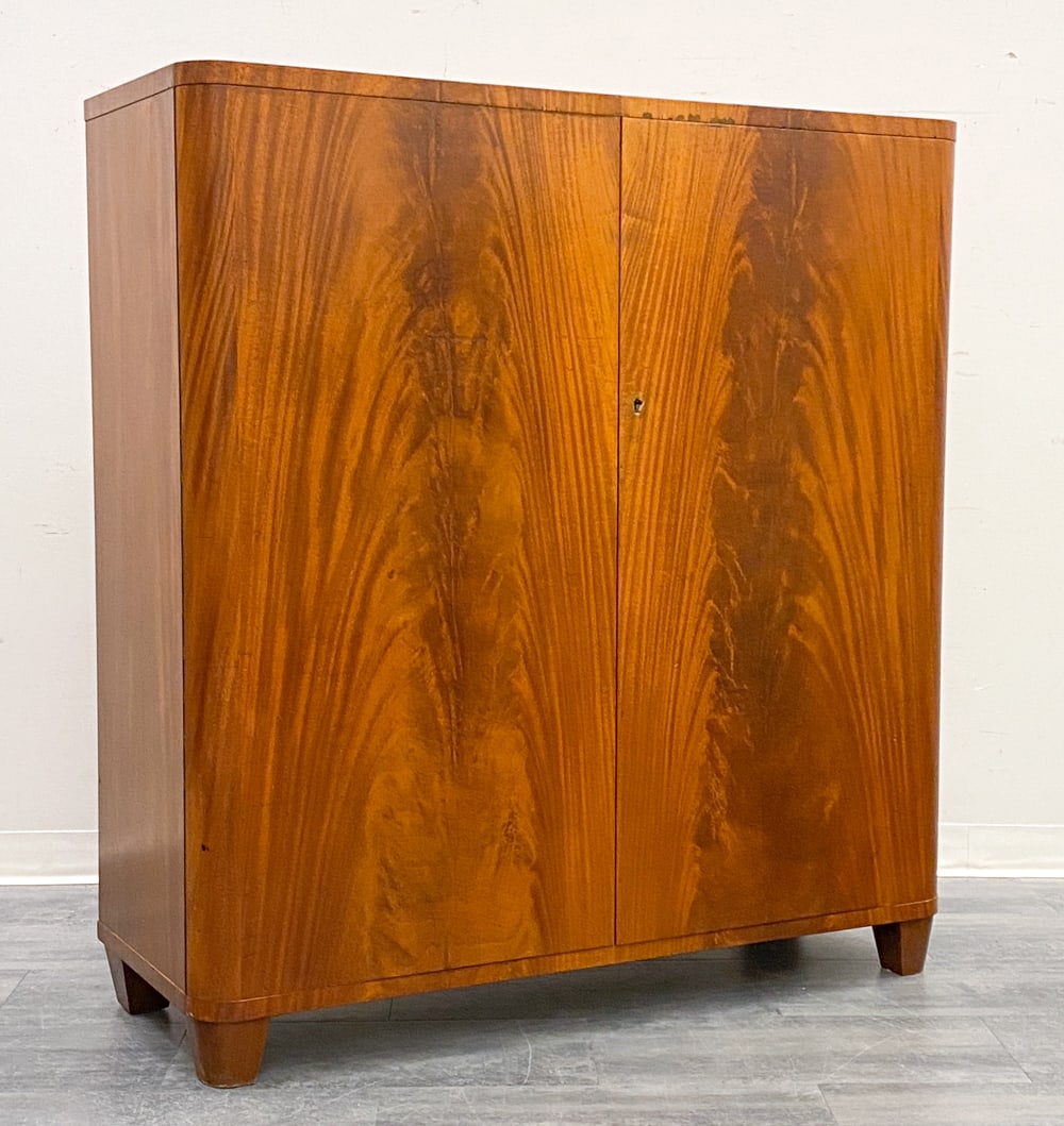 SWEDISH MAHOGANY CHEST OF DRAWERS C. 1940S (1 of 16)