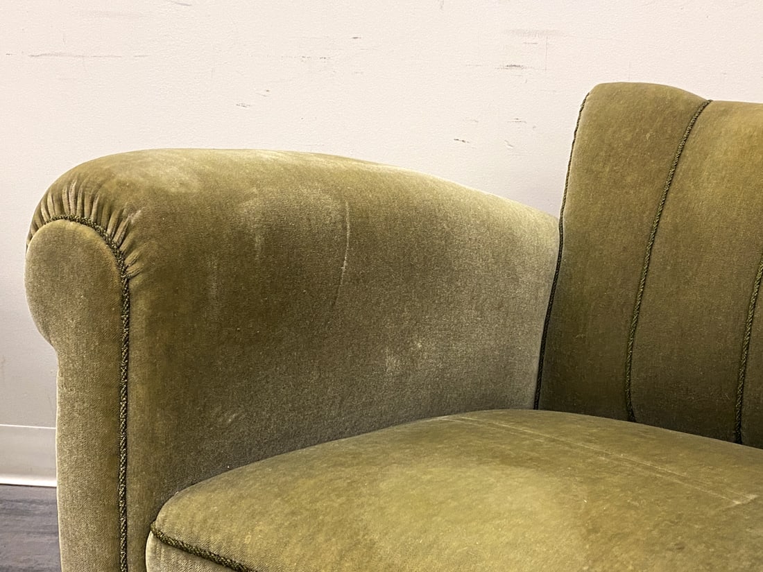 PAIR ART DECO SWEDISH MOHAIR LOUNGE CHAIRS 1930S - 3