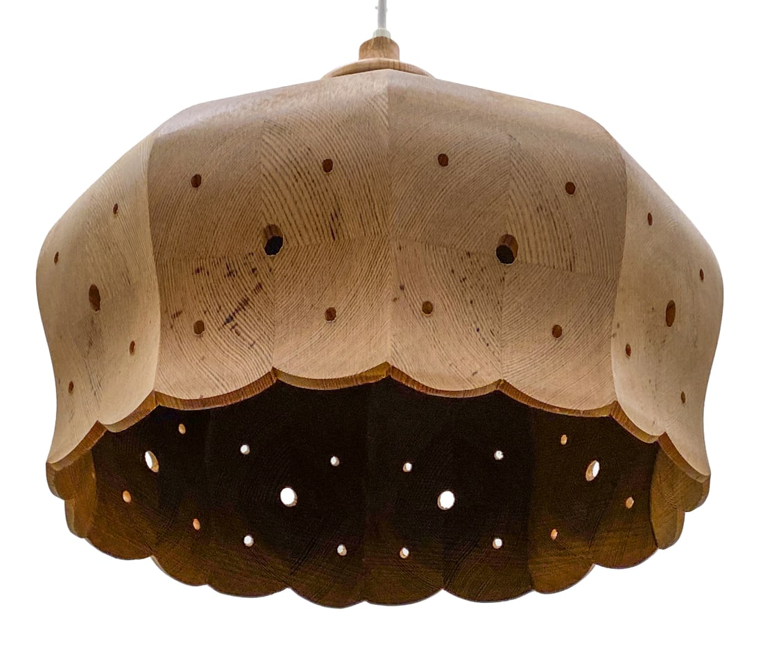 ATTR LEIF WIKNER SWEDISH PINE PENDANT LAMP 1970S (1 of 11)