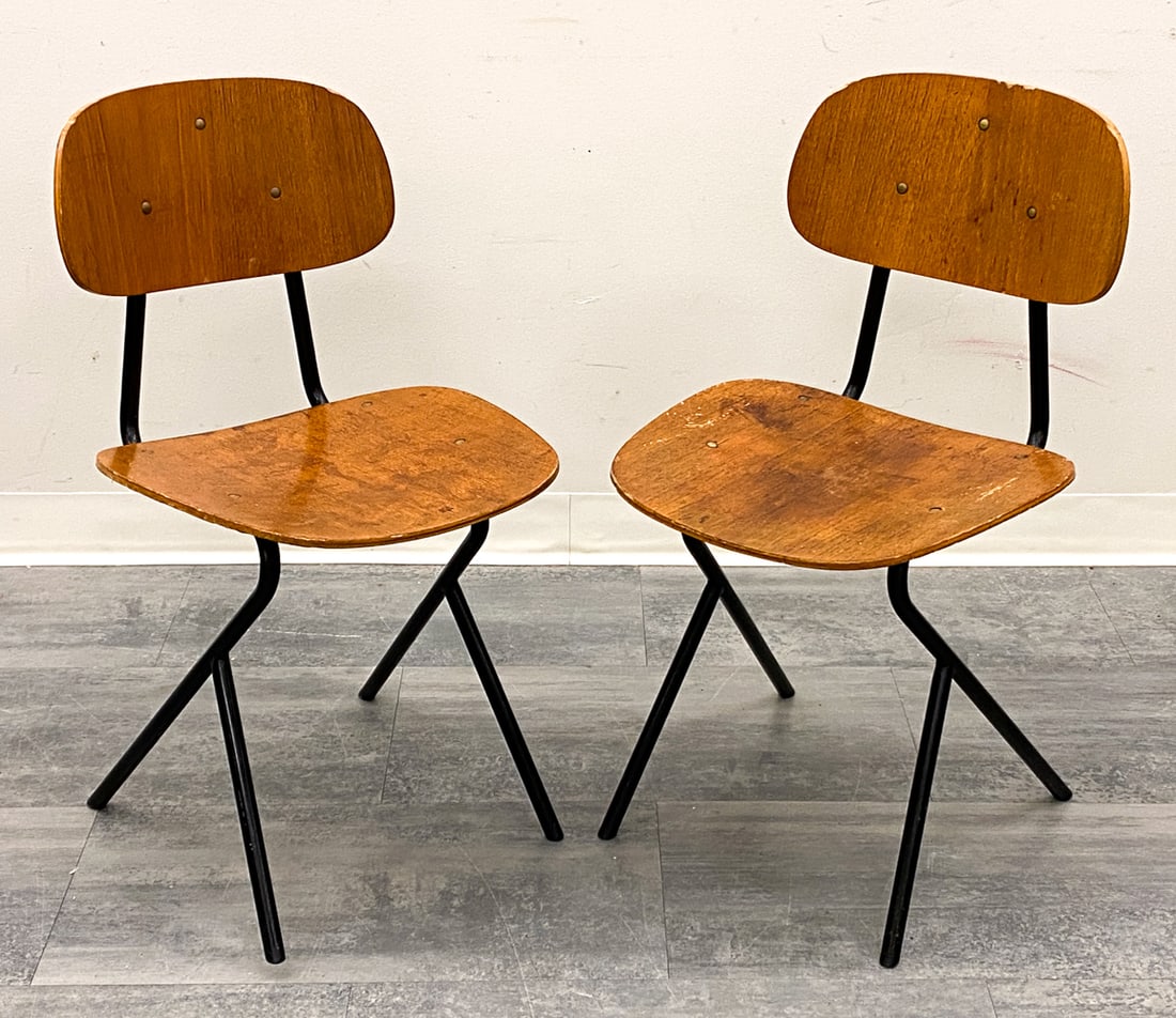 PAIR KURT NORDSTROM STYLE DANISH TEAK CHAIRS 1960S (1 of 13)