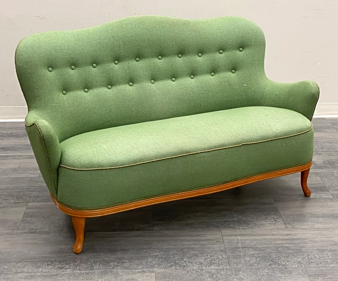 MALMSTEN STYLE SWEDISH LOVESEAT SOFA C. 1940S (1 of 13)