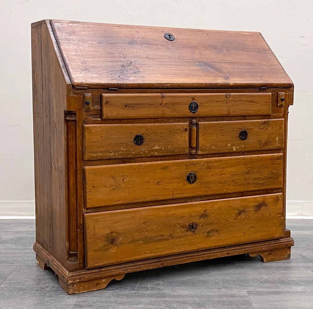 ANTIQUE SWEDISH PINE SECRETARY CHEST C. 1930S (1 of 18)