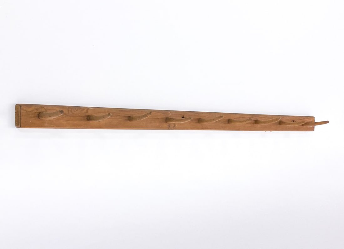 SWEDISH PINE WALL COAT RACK C. 1960S (1 of 10)
