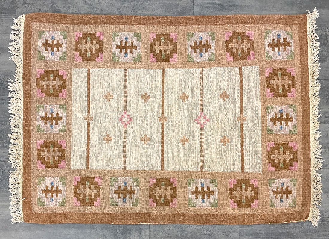 SWEDISH ROLLAKAN FLATWEAVE RUG C. 1960S (1 of 7)