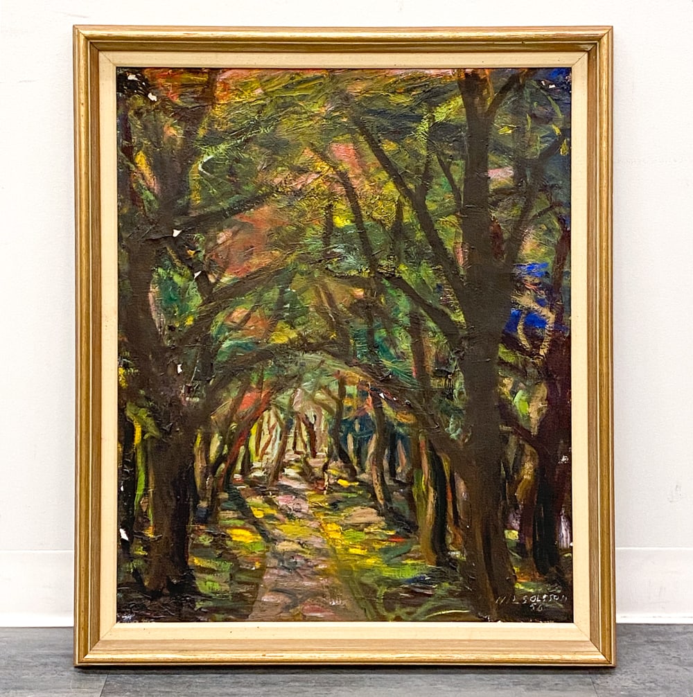 NILS OLSSON (SWEDISH,1891-1953) FOREST SHADOWS O/C (1 of 6)