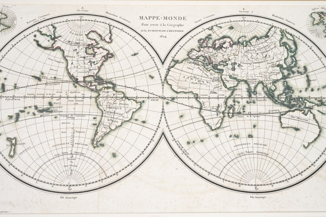 1804 DOUBLE HEMISPHERE WORLD MAP - 2