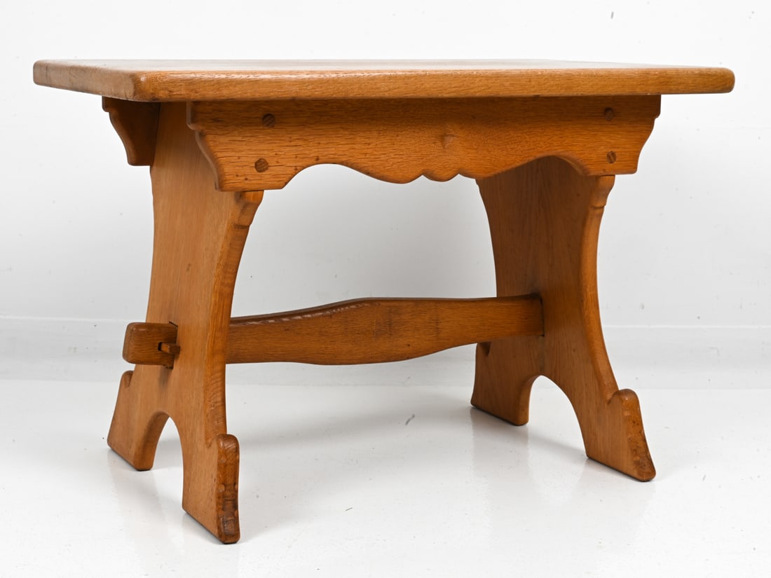 DUTCH BRUTALIST OAK SIDE TABLE C. 1970S (1 of 15)