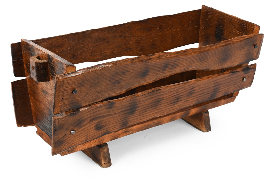 BRUTALIST DANISH OAK MAGAZINE RACK C. 1970S (1 of 11)